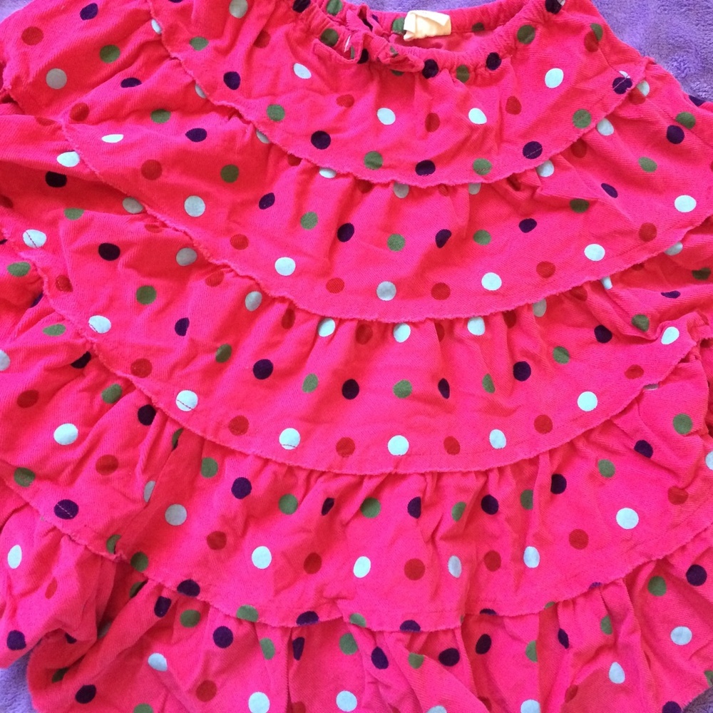 Girls tiered polka dot cord twirl skirt